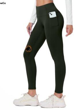 Fleece Lined Leggings High Waist Tummy Control Side Pockets Thermal Winter